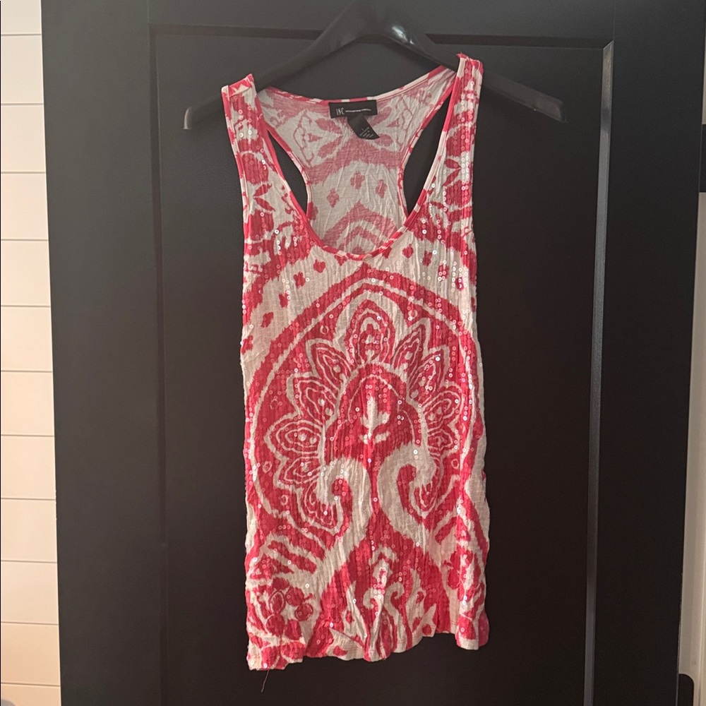 INC sparkly tank top with cut in back
